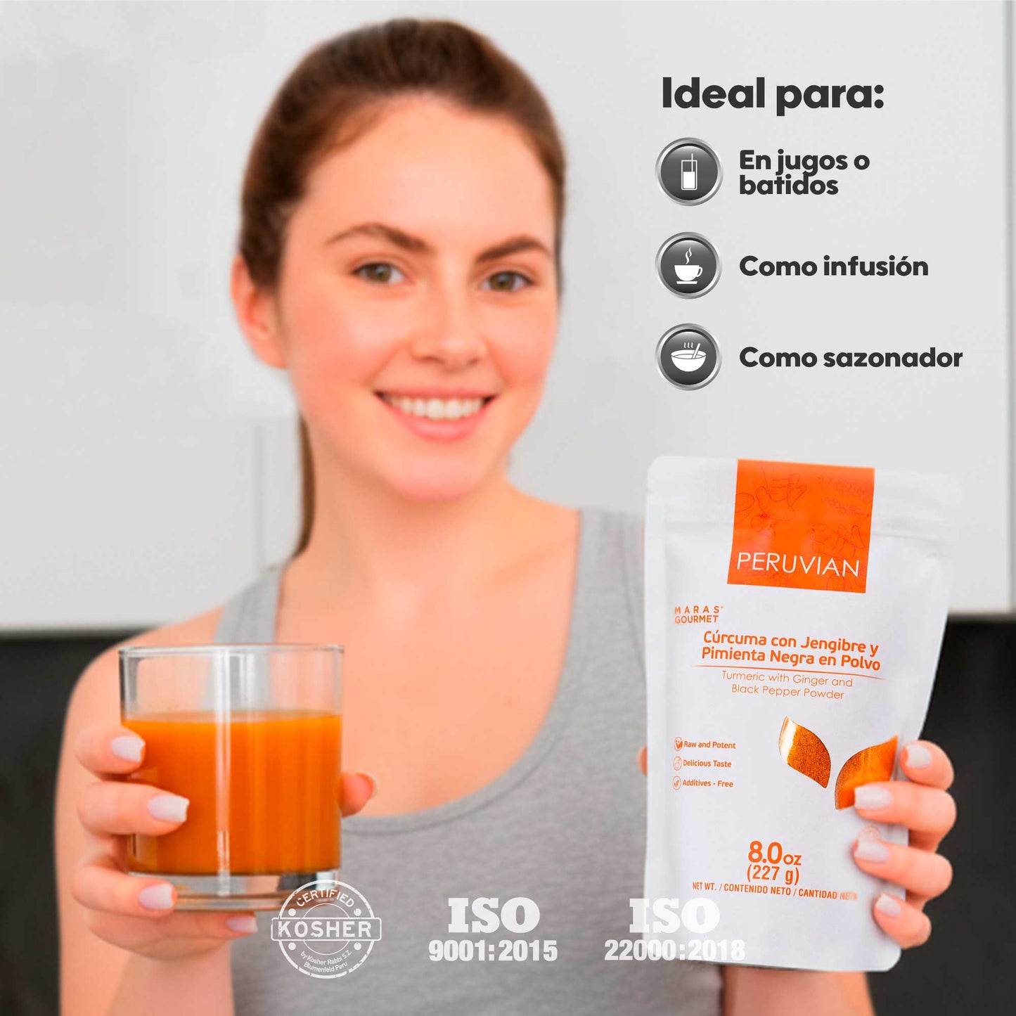 Curcuma con Jengibre y Pimienta Negra – Bolsa x 227 g